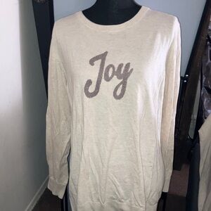 Old Navy Cream Sweater with Joy Graphic
